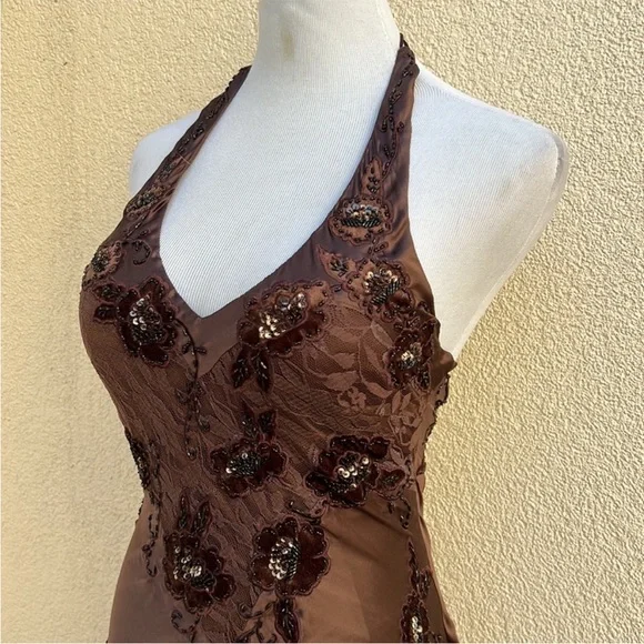 Vintage 90’s 100% Silk Beaded Dress Vintage Beaded Dress Lace Dress Silk Prom - Picture 8 of 17